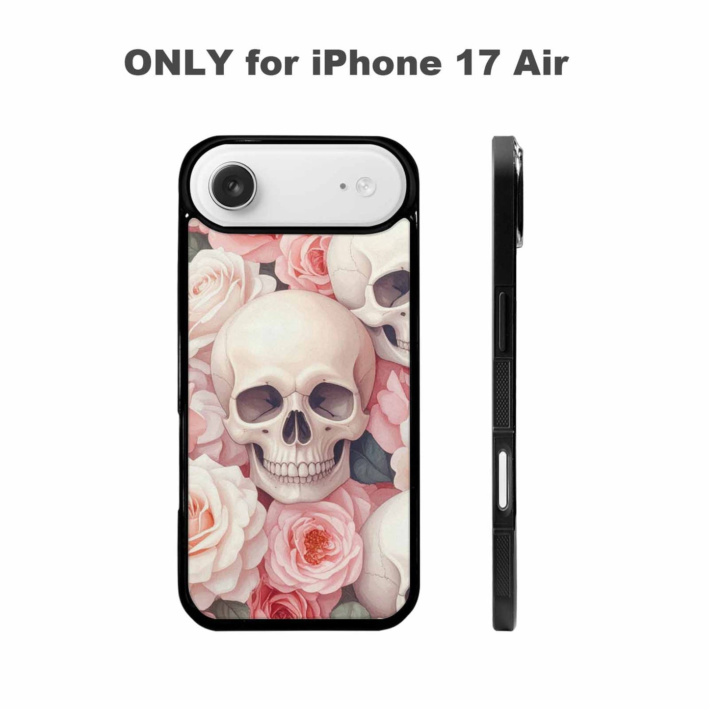 iPhone 17 Air Case — Skulls Roses Soft Airbrush Gothic Skulls, Custom Art Phone Cover