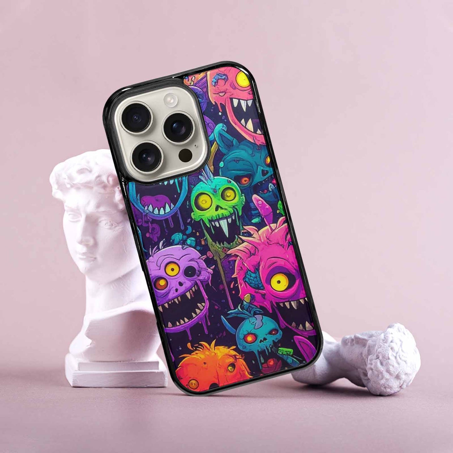 iPhone 16 Pro Case — Mixed Toxic Glow Creature Pattern Hundreds, Unique Phone Case Design