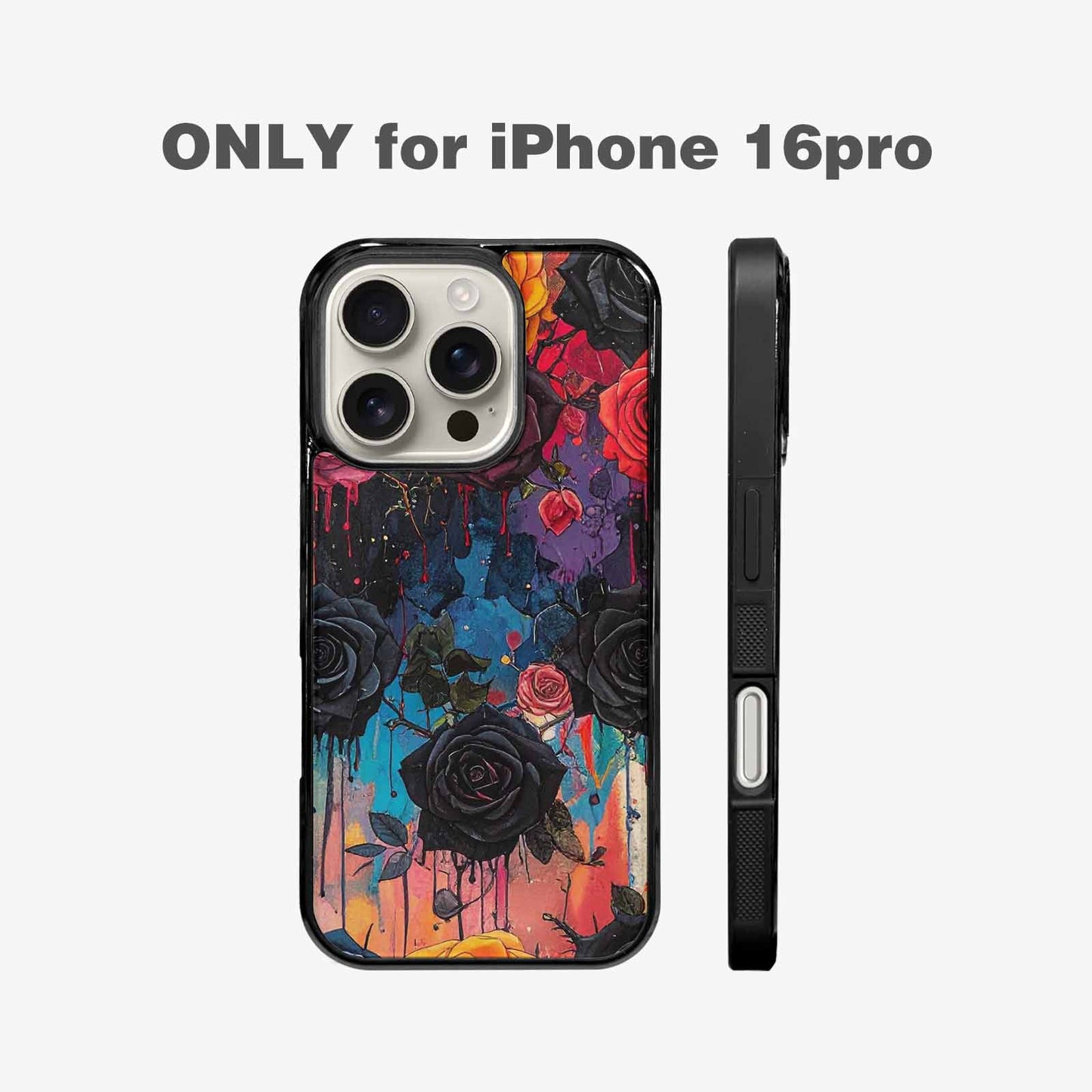 iPhone 16 Pro Case — Gothic Rose Gothic Roses Pattern Hundreds, Custom Designed Case Cover