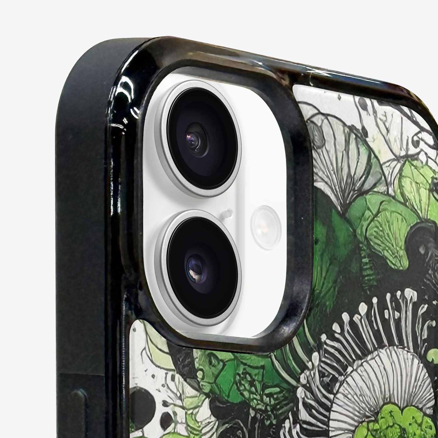 iPhone 16 Plus Case — Sea Creature Burst Black Green Ink, Original Design Phone Case