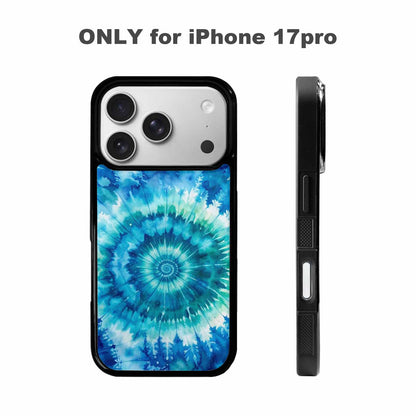iPhone 17 Pro Case — Tie Dye Ocean Blues Blended Tie, Custom Print Case Cover