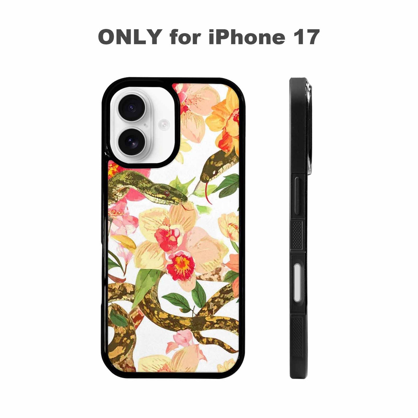 iPhone 17 Case — Snakes Print Floral Seamless Floral, Custom Art Phone Cover