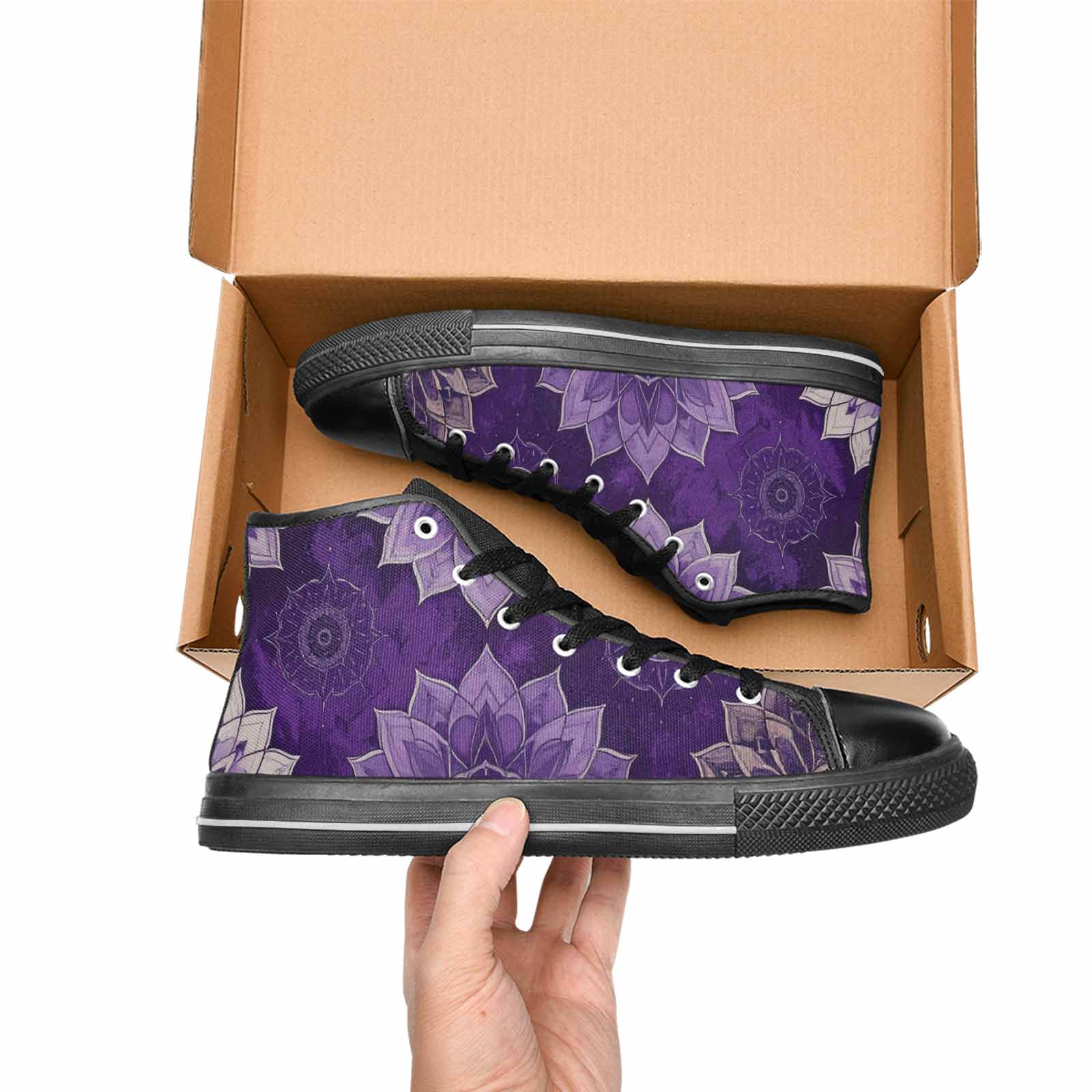 WOMEN'S Mandala High Top Canvas Cottagecore Custom Shoes
