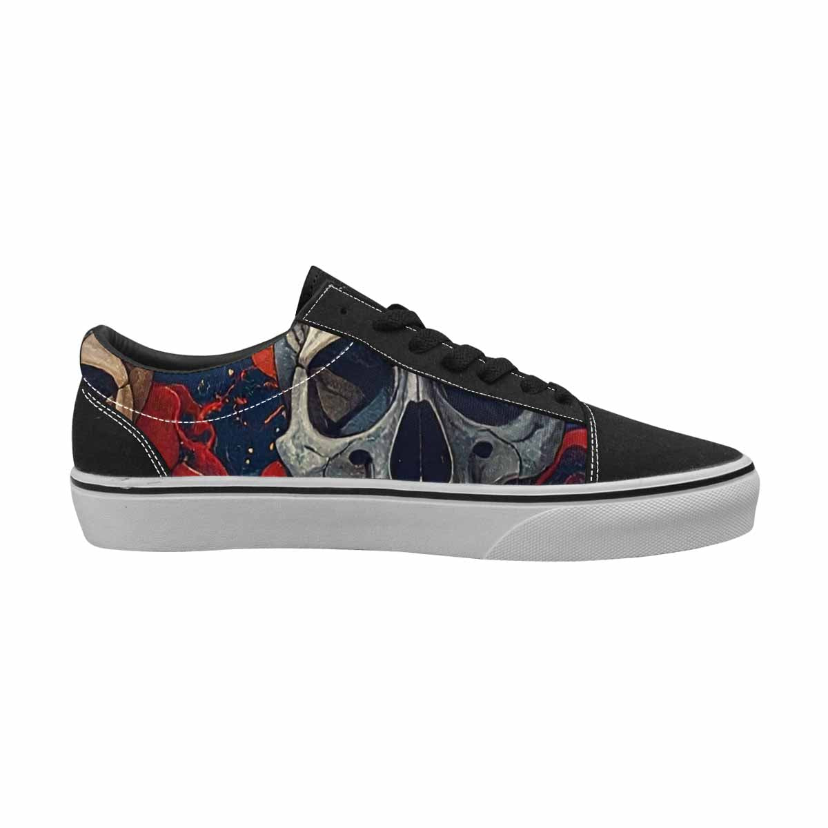 MEN'S Marble Skull Canvas Lace-Up Grunge Custom Sneakers