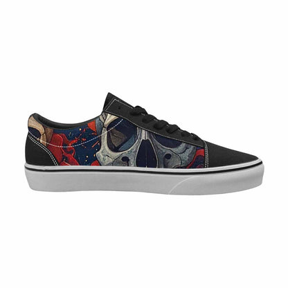 MEN'S Marble Skull Canvas Lace-Up Grunge Custom Sneakers