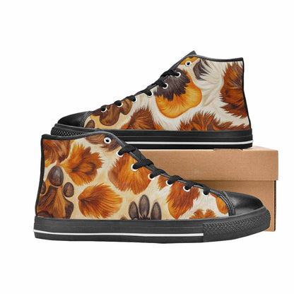 WOMEN'S Cow Animal Print High Top Canvas Cottagecore Shoes