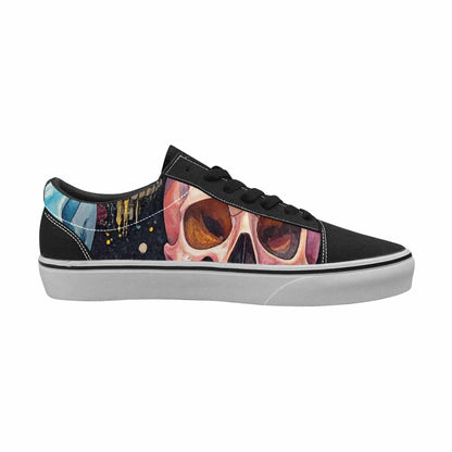 WOMEN'S Skulls  Marble Skulls Lace-Up Canvas Kaleidoscope Sneakers