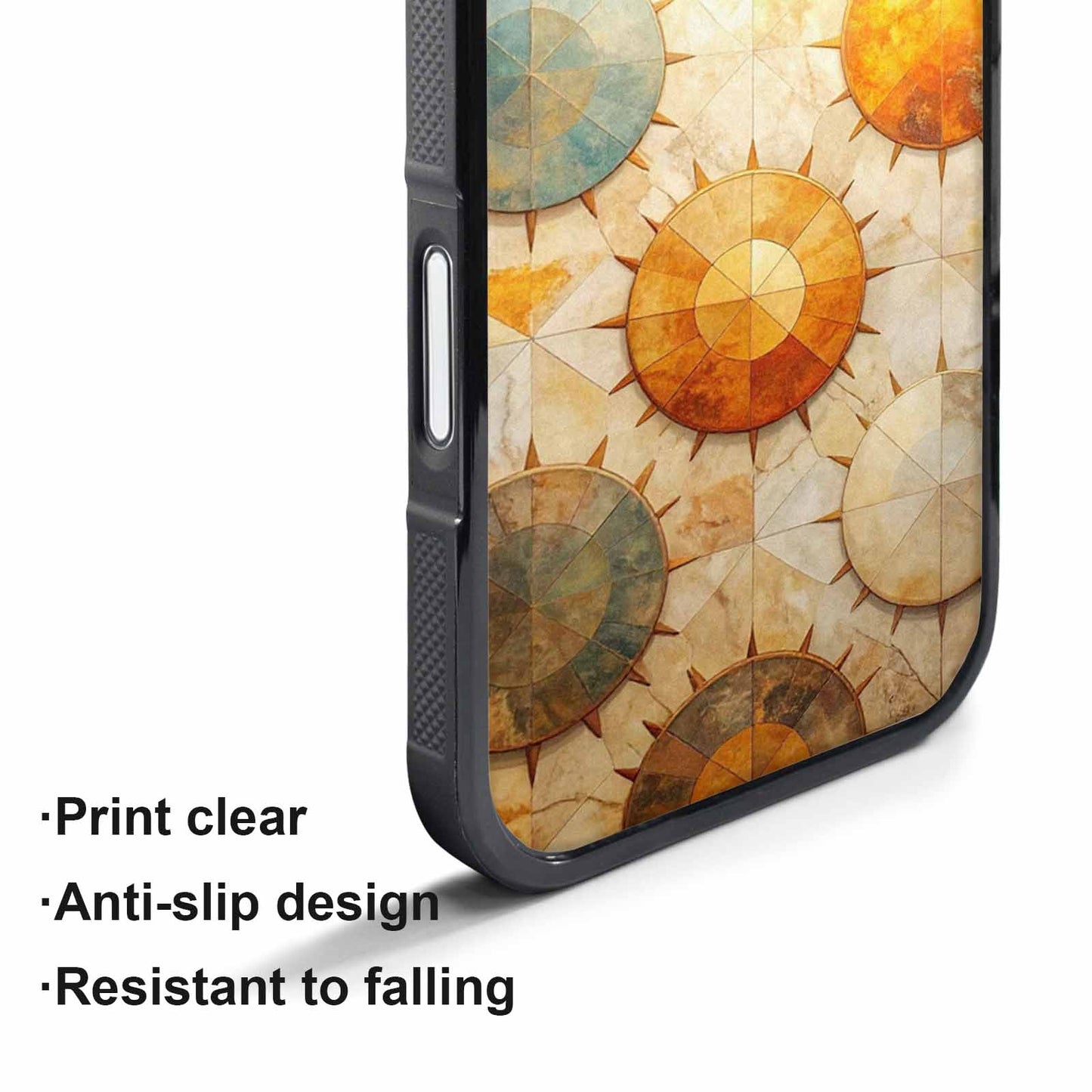 iPhone 17 Air Case — Distressed Marble Sun Disc Original Art, Custom Printed Phone Case