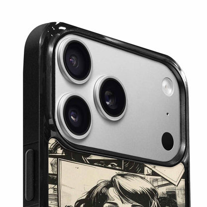 iPhone 17 Pro Case — Black And White Solid Black Retro, Custom Phone Case