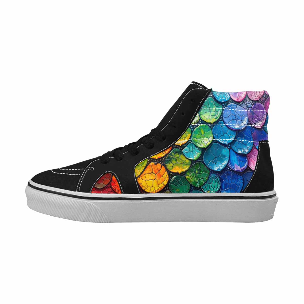 MEN'S Reptile Scale High Top Canvas Kaleidoscope Custom Sneakers