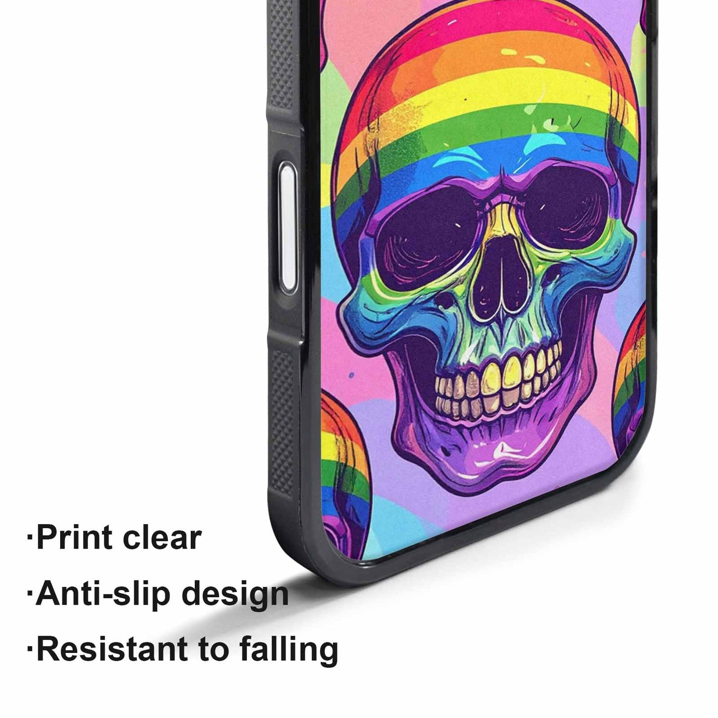 iPhone 17 Pro Max Case — Rainbow Pride Skull Seamless Gothic Skulls, Personalized Phone Case