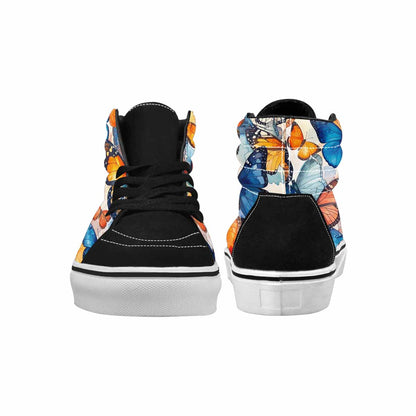 WOMEN'S Butterfly Wing High Top Canvas Neon Fantasy Custom Sneakers