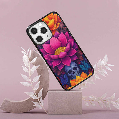 iPhone 15 Pro Max Case — Lotus Skulls, Customized Protective Case