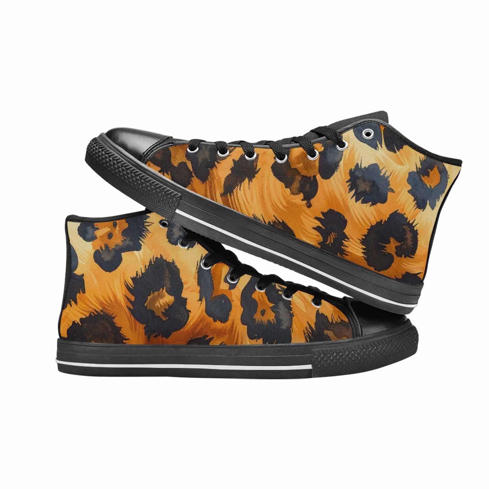 WOMEN'S Leopard Soft Airbrush Gradient High Top Canvas Grunge Shoes
