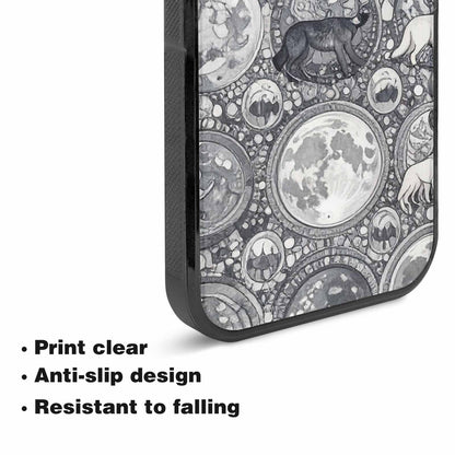 iPhone 15 Plus Case — Wolves Everywhere Collage Overlap Small Wolf, Custom Print Case Cover