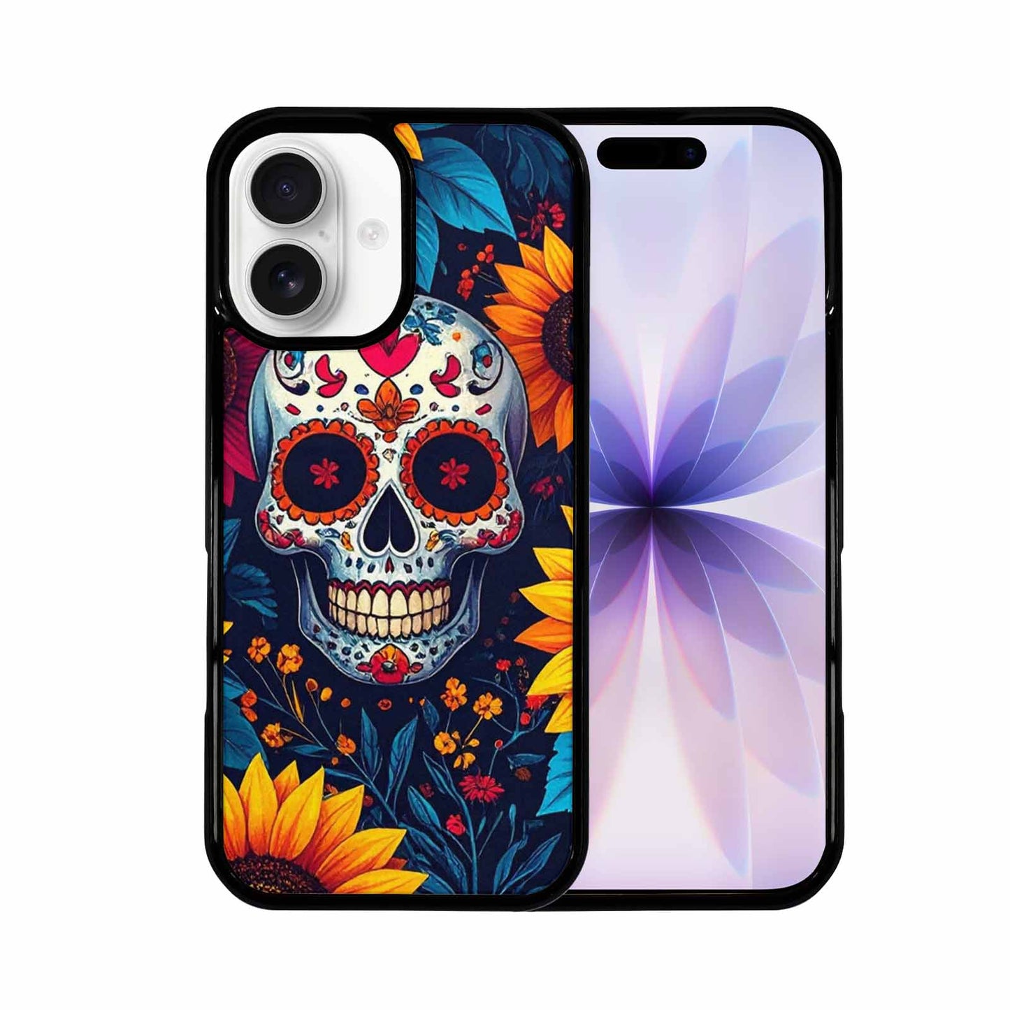 iPhone 17 Case — Sunflower Skulls Print Gothic Skulls, Custom Print Case Cover