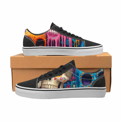 WOMEN'S Sugar Skulls Melting Sugar Lace-Up Canvas Dark Academia Sneakers