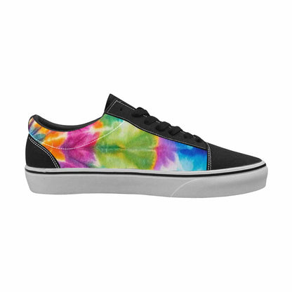 MEN'S Tie Dye Rainbow Twist Canvas Lace-Up Wallpaper Art Custom Sneakers