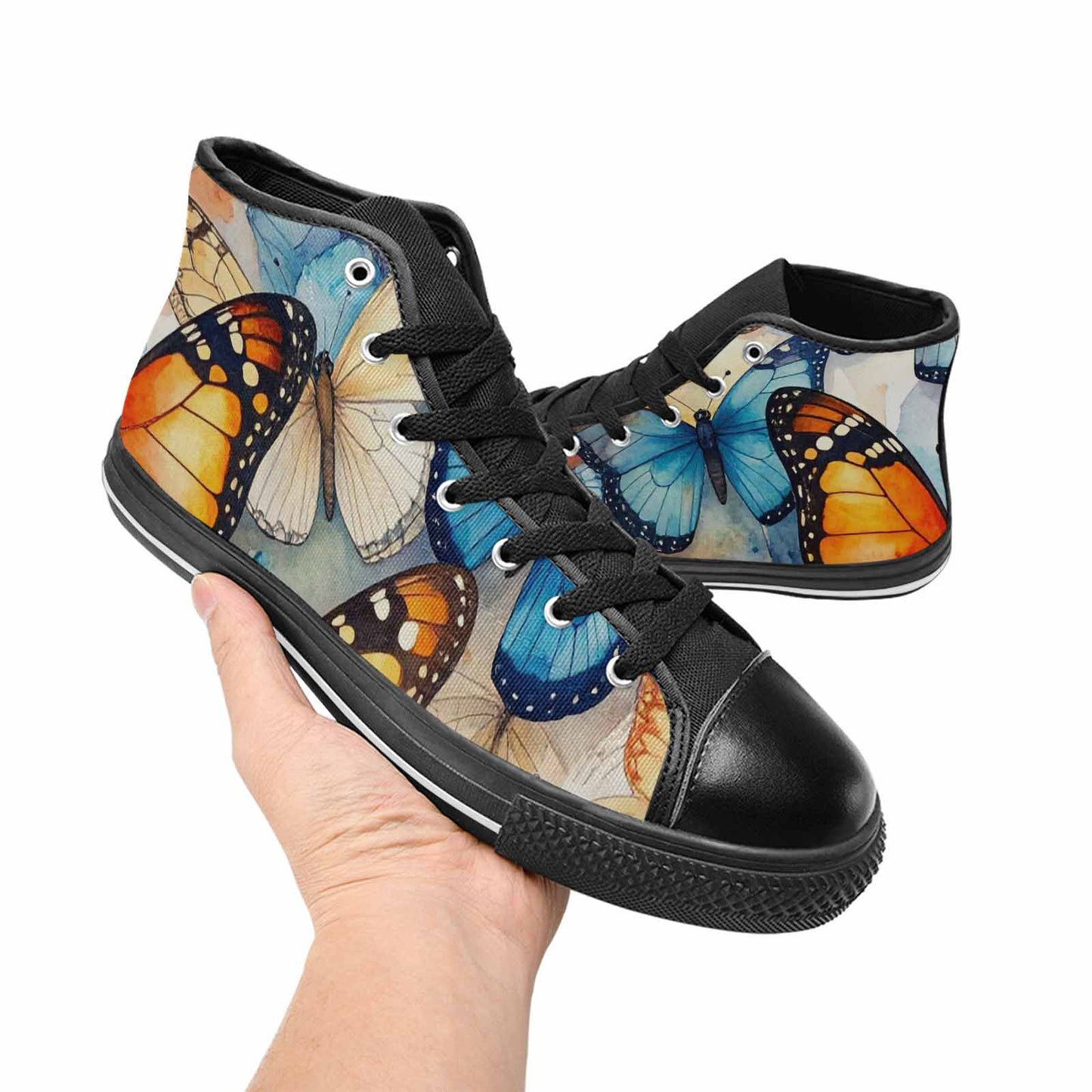 MEN'S Butterfly Wing High Top Canvas Aesthetic Custom Shoes