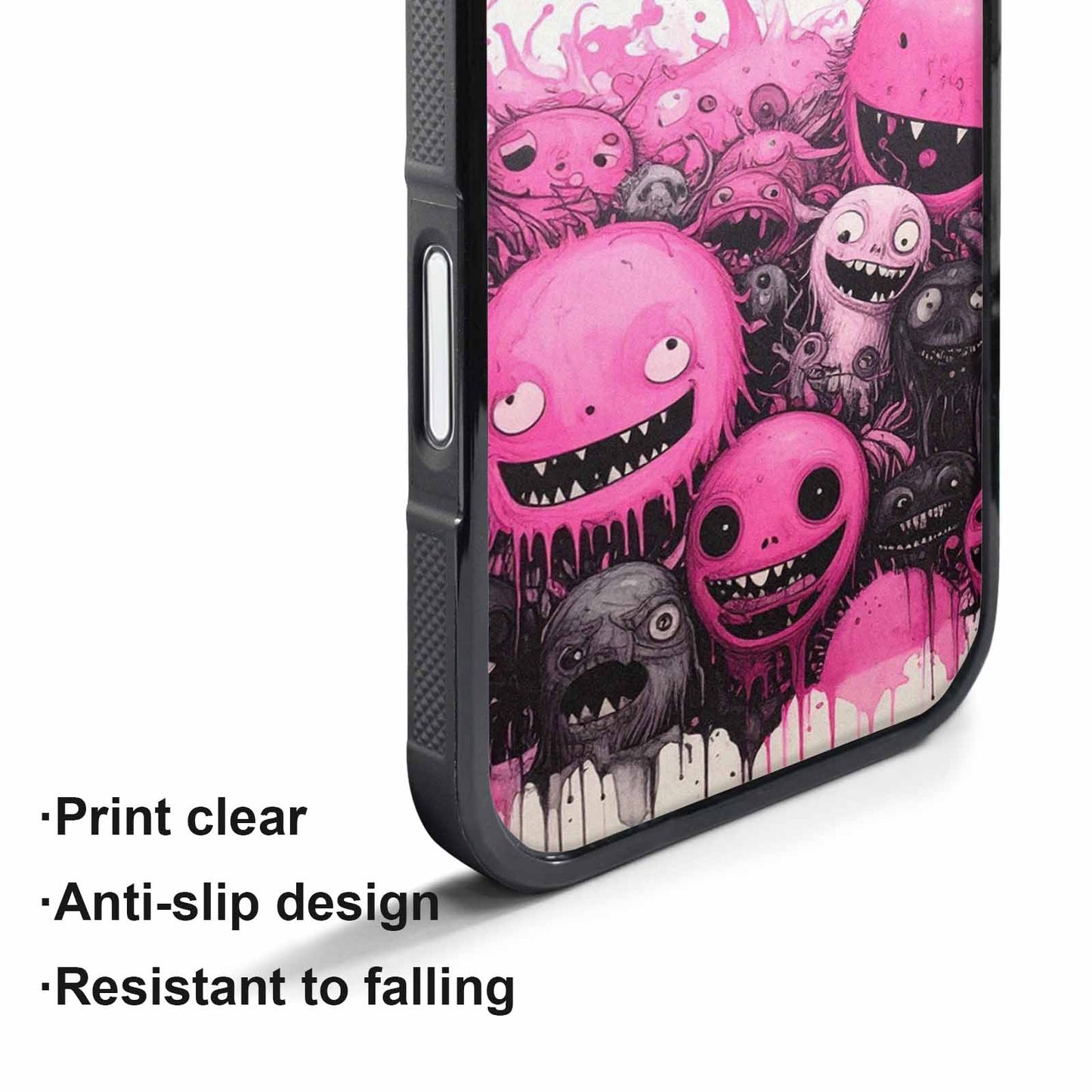 iPhone 17 Pro Max Case — Black &amp; Pink Ink Cartoon Cute, Custom Art Phone Cover