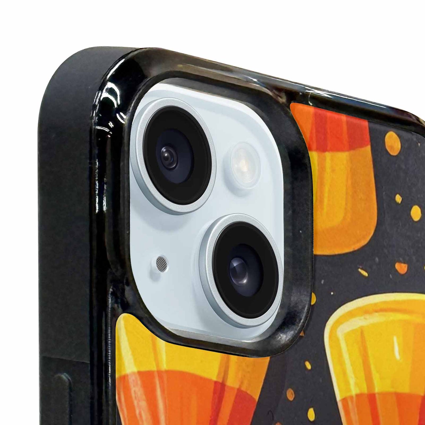 iPhone 15 Plus Case — Halloween Candy Corn, Custom Print Case Cover