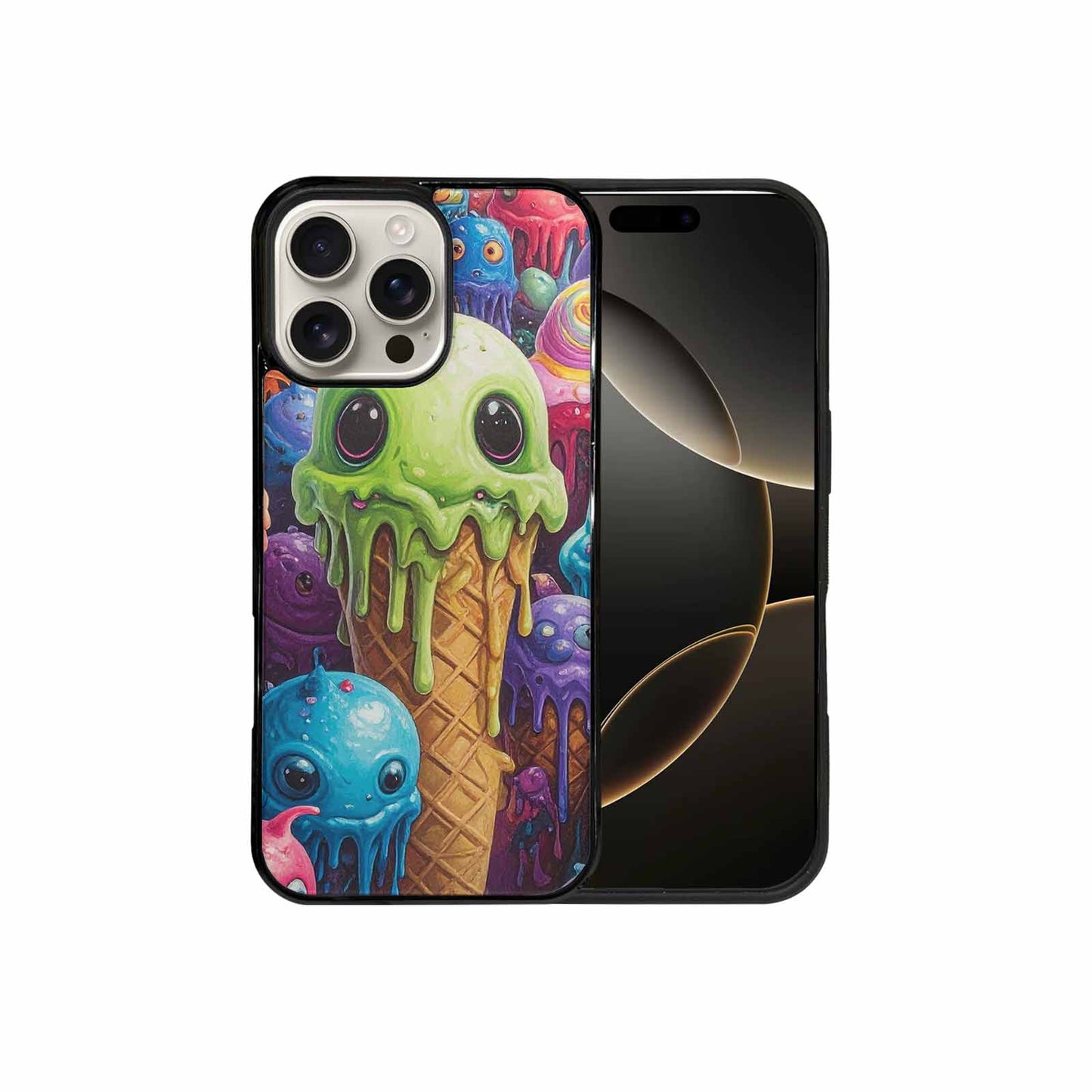 iPhone 16 Pro Max Case — Melting Ice Cream Monster Charac, Custom Art Phone Cover