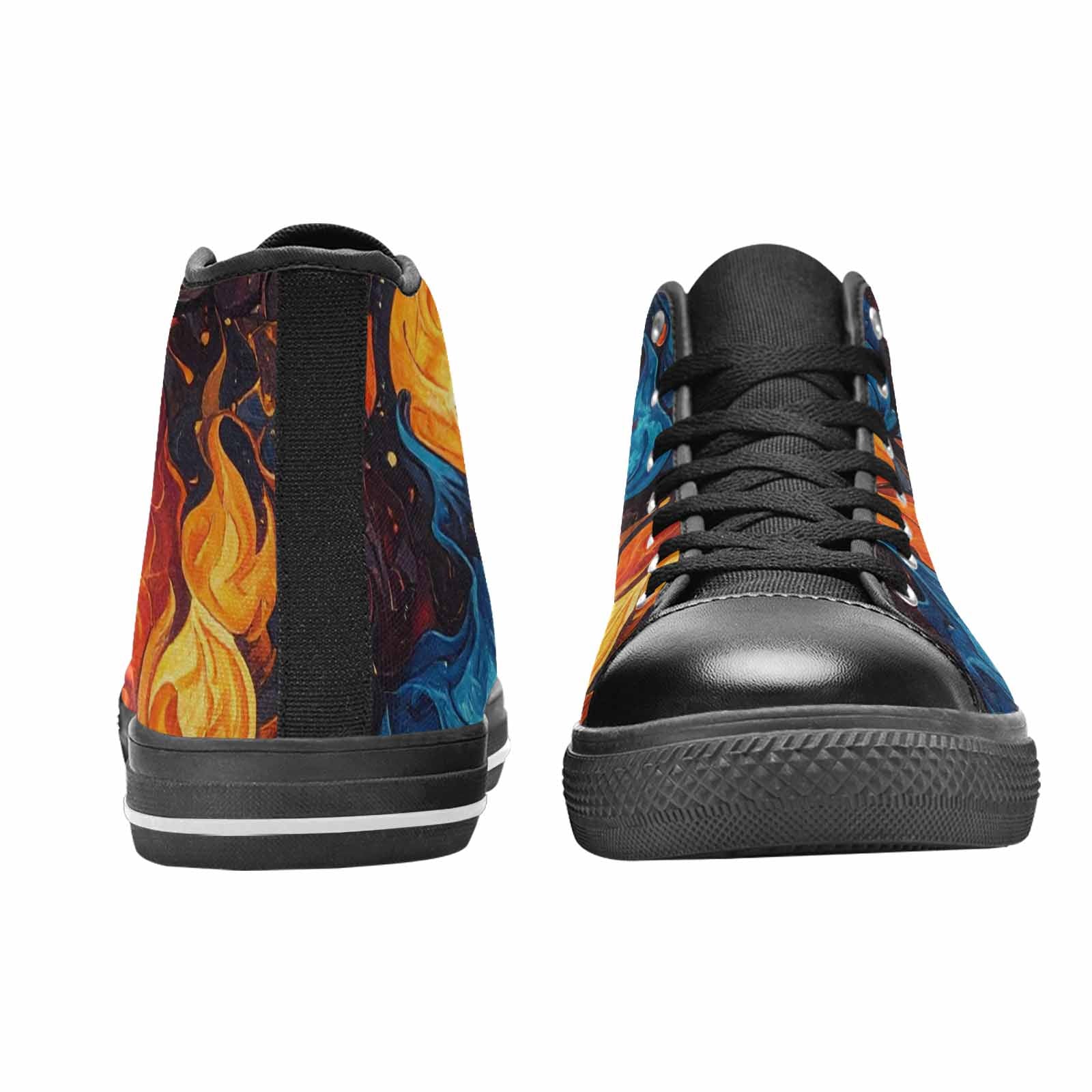 WOMEN'S Fire Flame High Top Canvas Cottagecore Custom Shoes