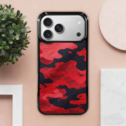 iPhone 17 Pro Max Case — Tactical Camo Red Black Custom Camo, Custom Printed Phone Case