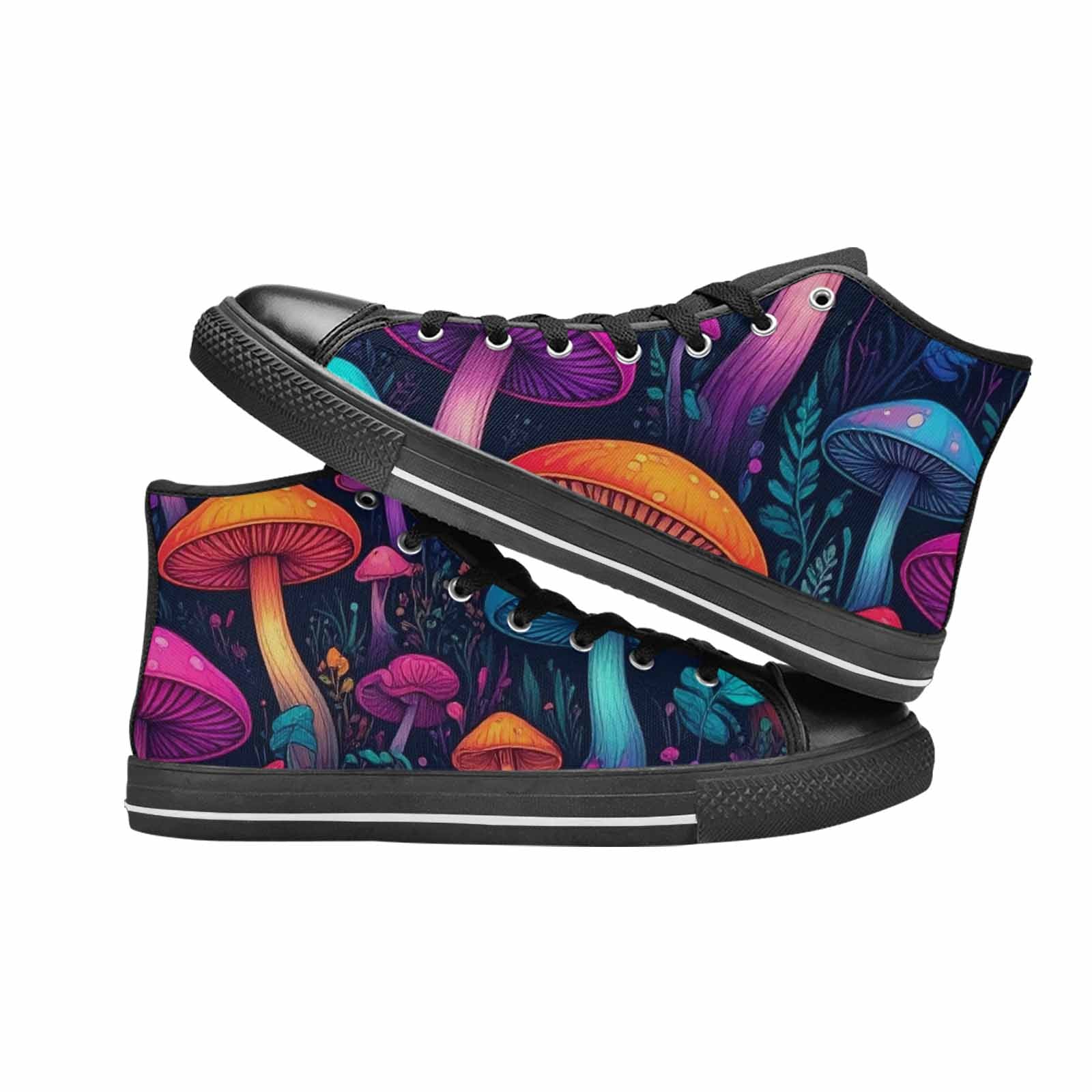 MEN'S Psychedelic Mushroom High Top Canvas Grunge Custom Shoes