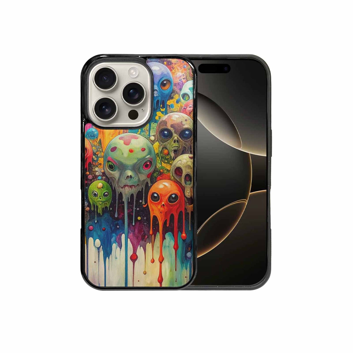 iPhone 16 Pro Case — Aliens Camomelting Aliens Patt E6l, Custom Print Case Cover