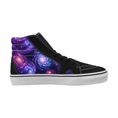 WOMEN'S Galaxy Snake Print High Top Canvas Neon Fantasy Shoes