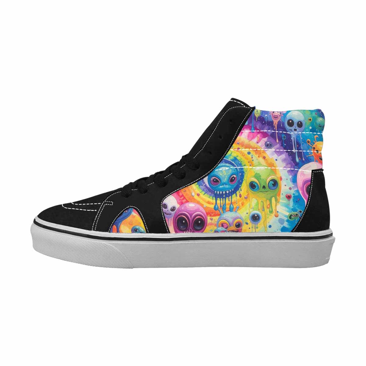 MEN'S Aliens  Tie Dye High Top Canvas Dark Academia Custom Sneakers