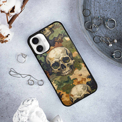 iPhone 16 Plus Case — Military Camo Texture Combined With Distressed, Custom Phone Case