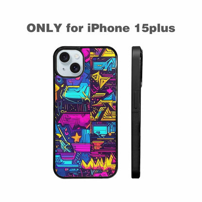iPhone 15 Plus Case — 80s Retro Motif 80s Retro Motifs, Custom Made Phone Cover