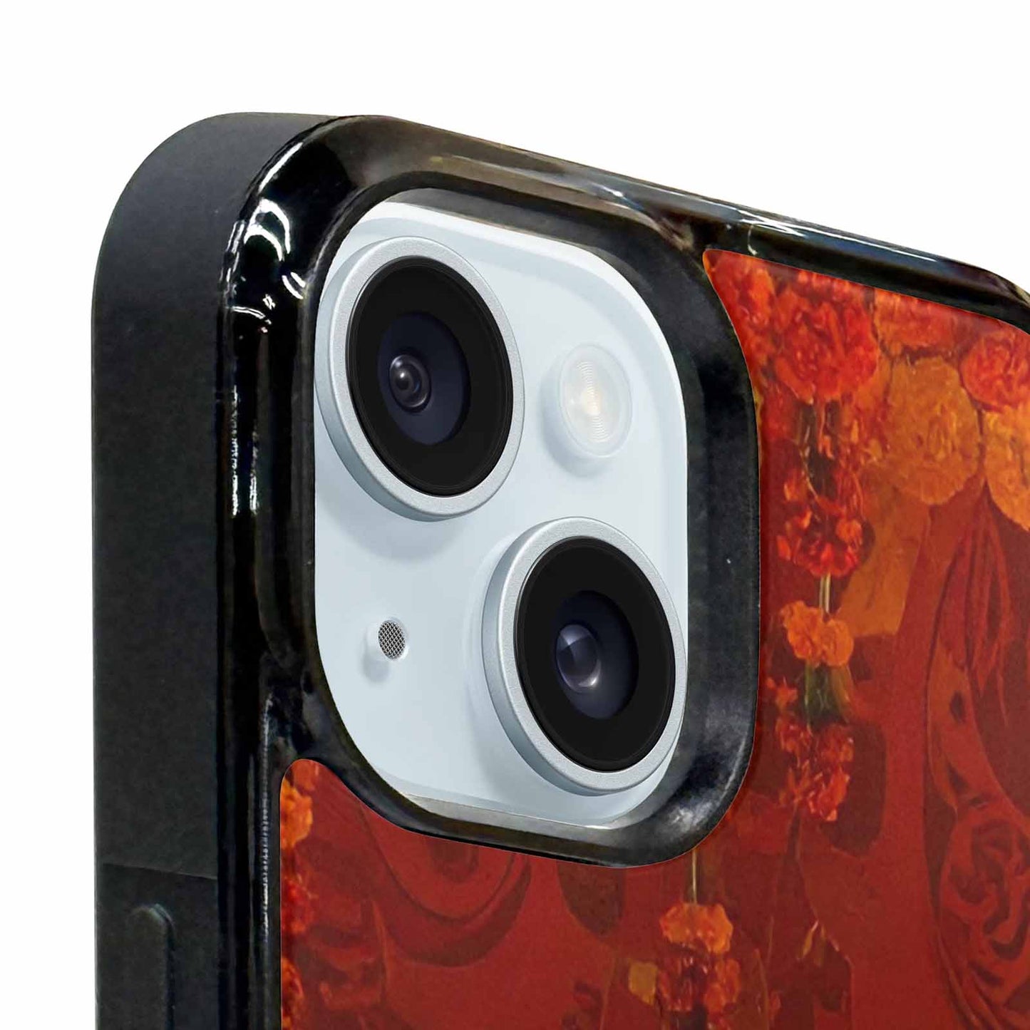 iPhone 15 Plus Case — Marigold Day Of The Dead Marigold, Custom Made Phone Cover