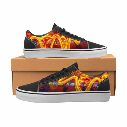 WOMEN'S Toxic Skeleton Hot Dog Lace-Up Canvas Melting Art Sneakers