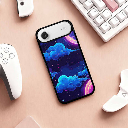 iPhone 17 Air Case — Neon Winter Moon Seamless Cartoon Cute, Custom Art Phone Cover