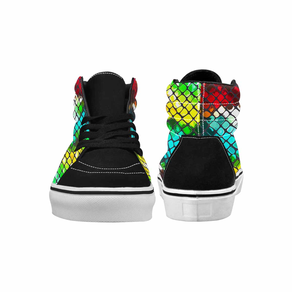 MEN'S Dark Snake Print High Top Canvas Vivid Sneakers