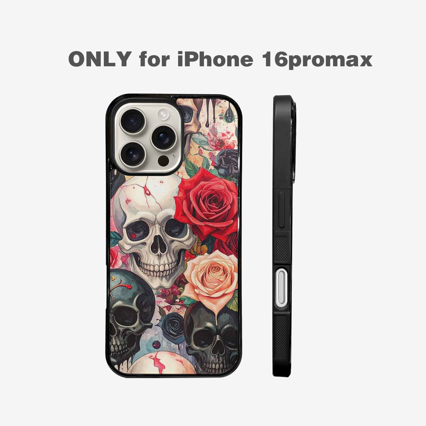 iPhone 16 Pro Max Case — Skulls And Roses Skulls And Roses, Custom Art Phone Cover