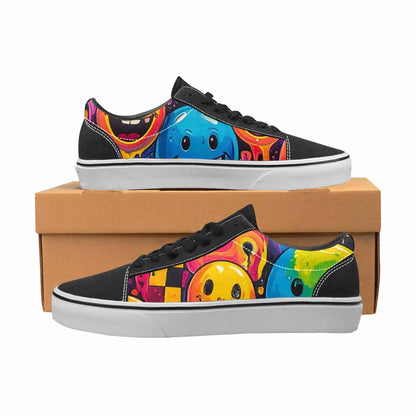 MEN'S Yellow Smiley Face Canvas Lace-Up Neon Fantasy Shoes