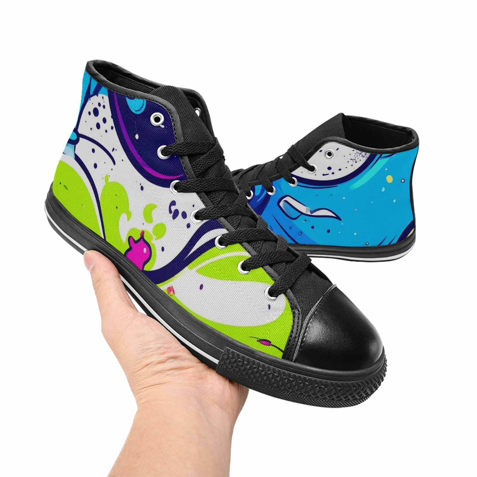 MEN'S Acid Wash Cartoon High Top Canvas Surreal Sneakers