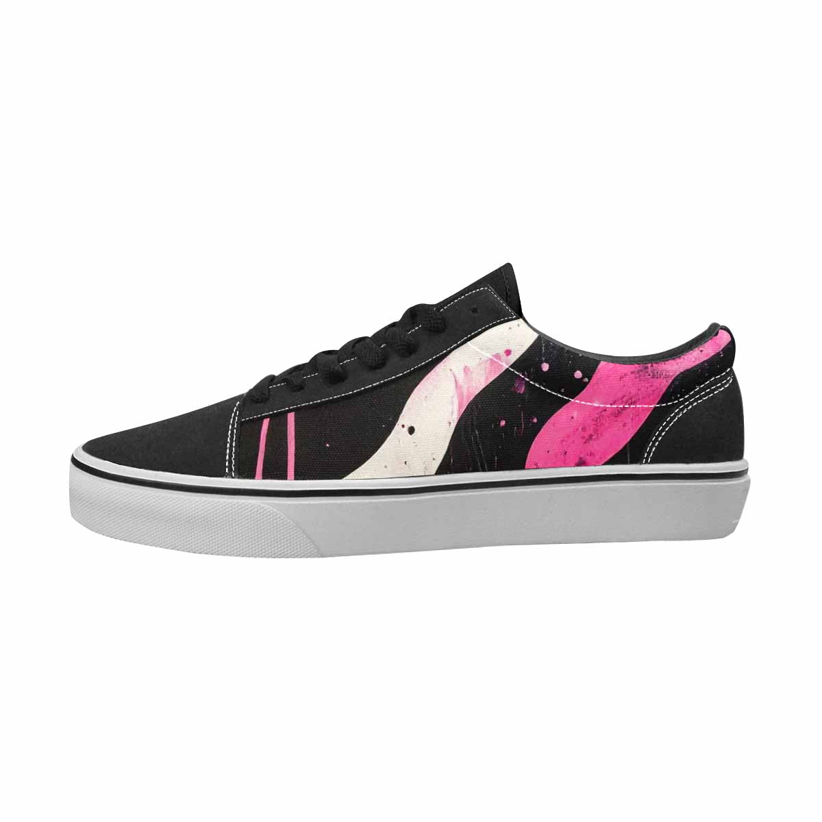 WOMEN'S Zebra Black & Pink Ink Canvas Original Design Neon Fantasy All Over Print Shoes