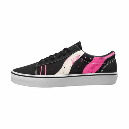 WOMEN'S Zebra Black & Pink Ink Canvas Original Design Neon Fantasy All Over Print Shoes
