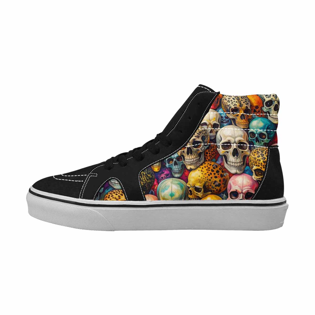 MEN'S Skulls  Animal Print High Top Canvas Neon Fantasy Shoes