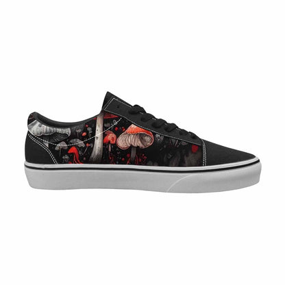WOMEN'S Rainbow Drip Mushrooms Lace-Up Canvas Kaleidoscope Sneakers