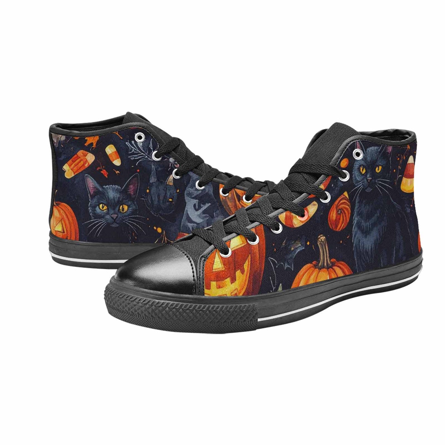 WOMEN'S Halloween High Top Canvas Grunge Custom Sneakers