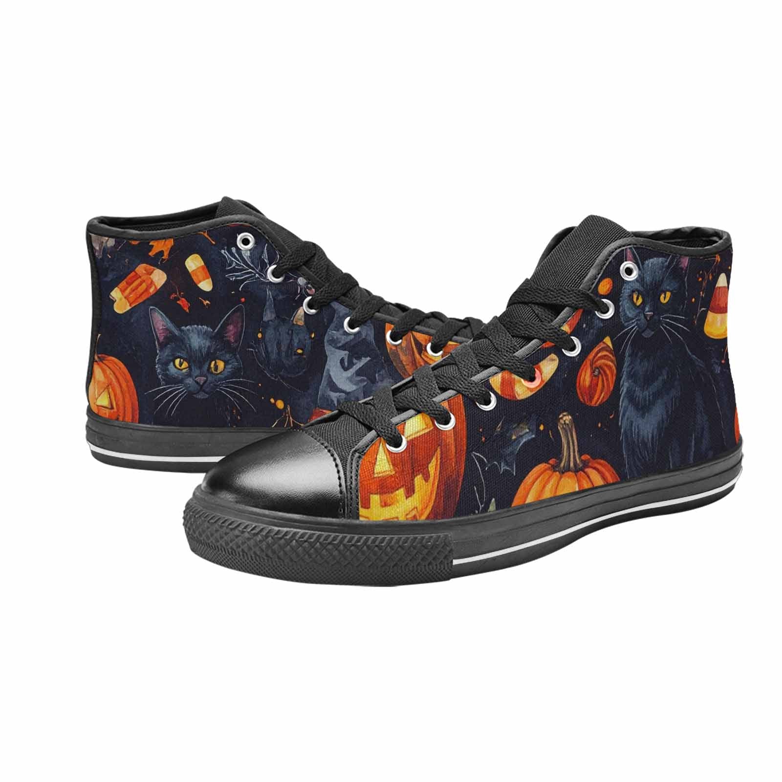 WOMEN'S Halloween High Top Canvas Grunge Custom Sneakers