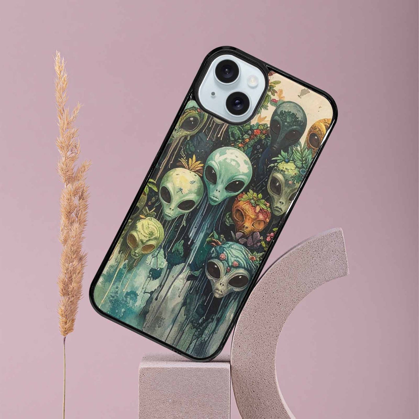 iPhone 15 Plus Case — Aliens Pattern Hundreds Of Sma Fvc, Custom Phone Case