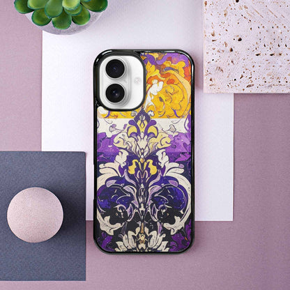 iPhone 16 Case — Nonbinary Flag Color Theme Small Rainbow, Unique Phone Case Design