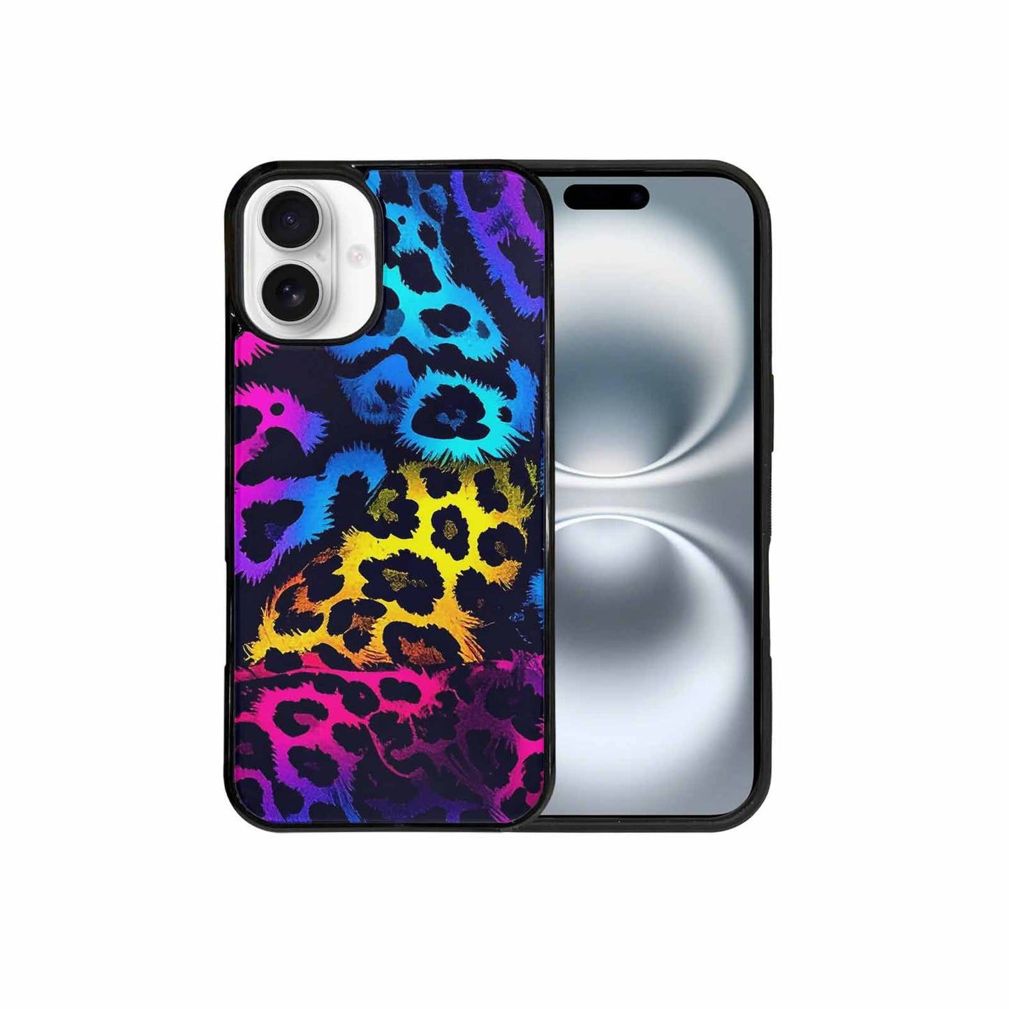 iPhone 16 Plus Case — Leopard Print Neon, Custom Print Case Cover